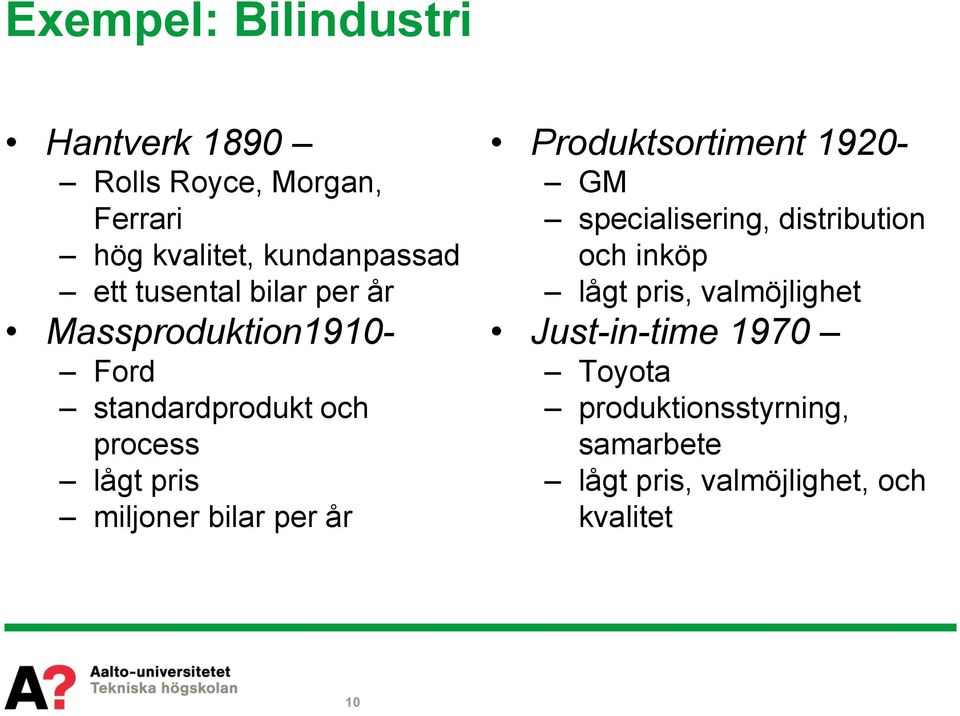 bilar per år Produktsortiment 1920- GM specialisering, distribution och inköp lågt pris,