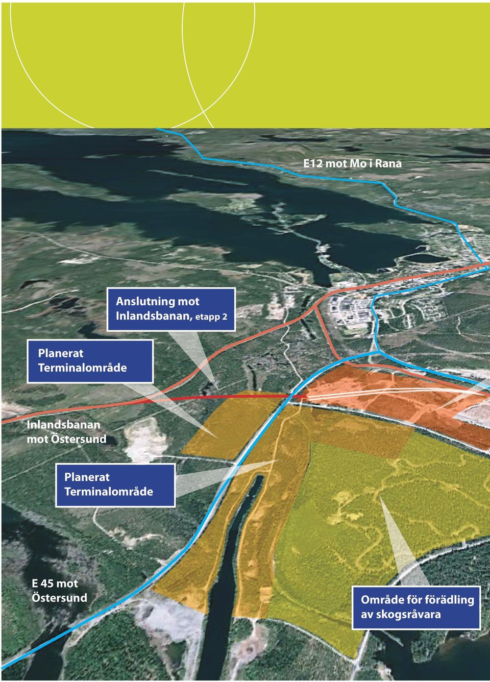 Inlandsbanan mot Östersund Planerat