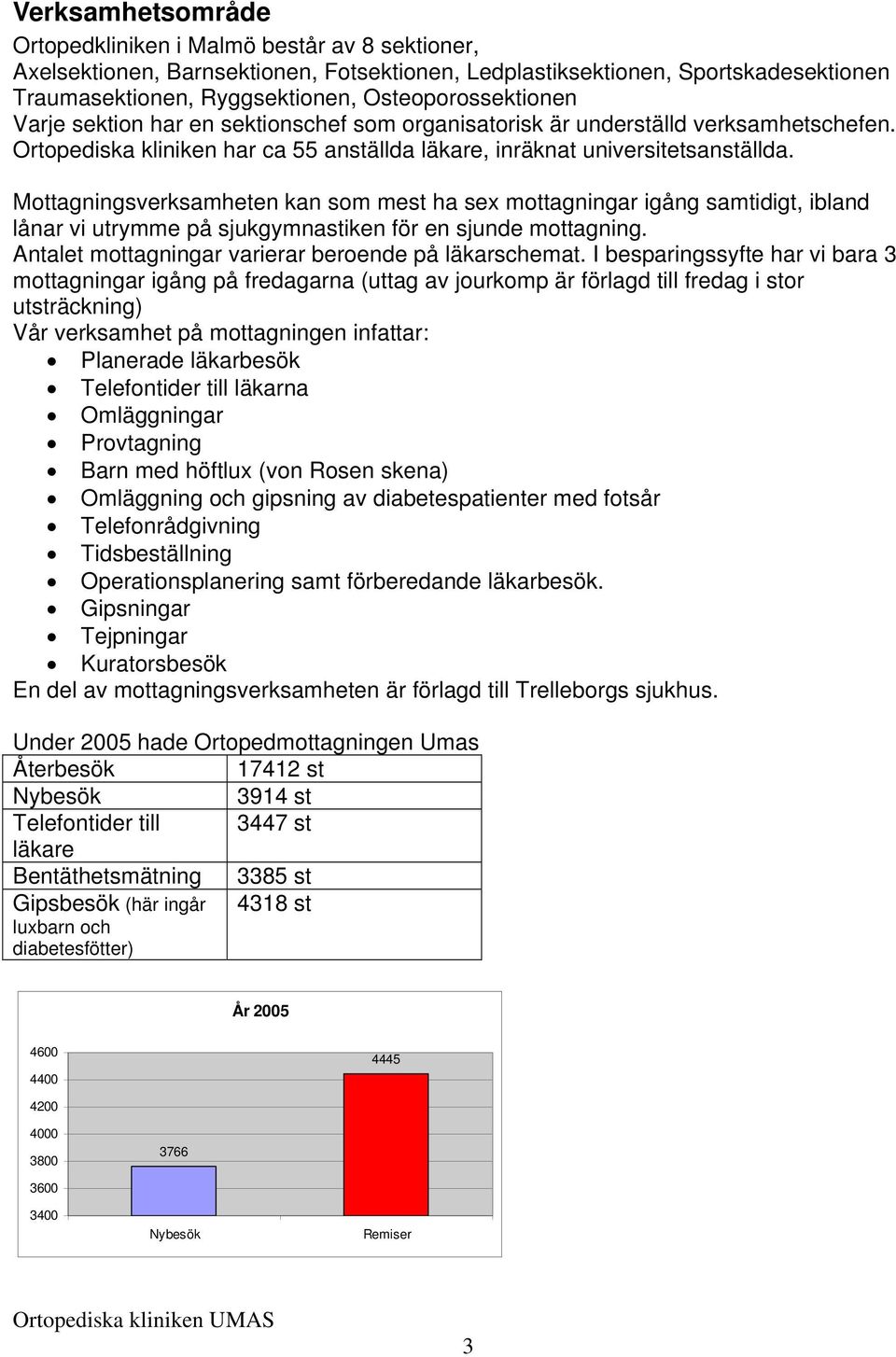 Mottagningsverksamheten kan som mest ha sex mottagningar igång samtidigt, ibland lånar vi utrymme på sjukgymnastiken för en sjunde mottagning. Antalet mottagningar varierar beroende på läkarschemat.