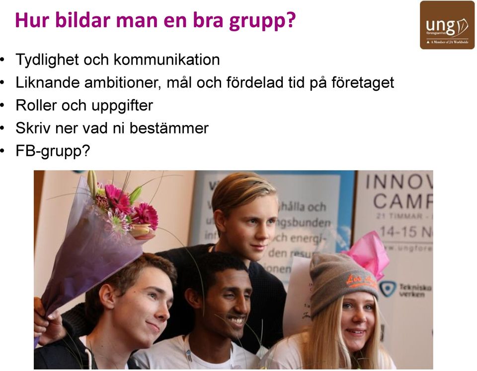 ambitioner, mål och fördelad tid på