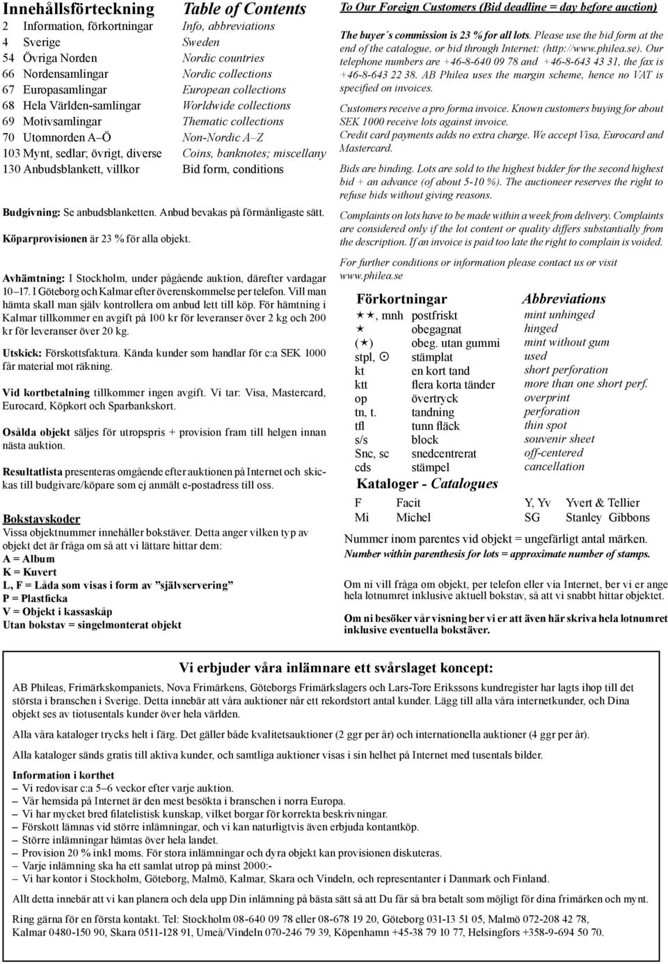 miscellany 130 Anbudsblankett, villkor Bid form, conditions Budgivning: Se anbudsblanketten. Anbud bevakas på förmånligaste sätt. Köparprovisionen är 23 % för alla objekt.