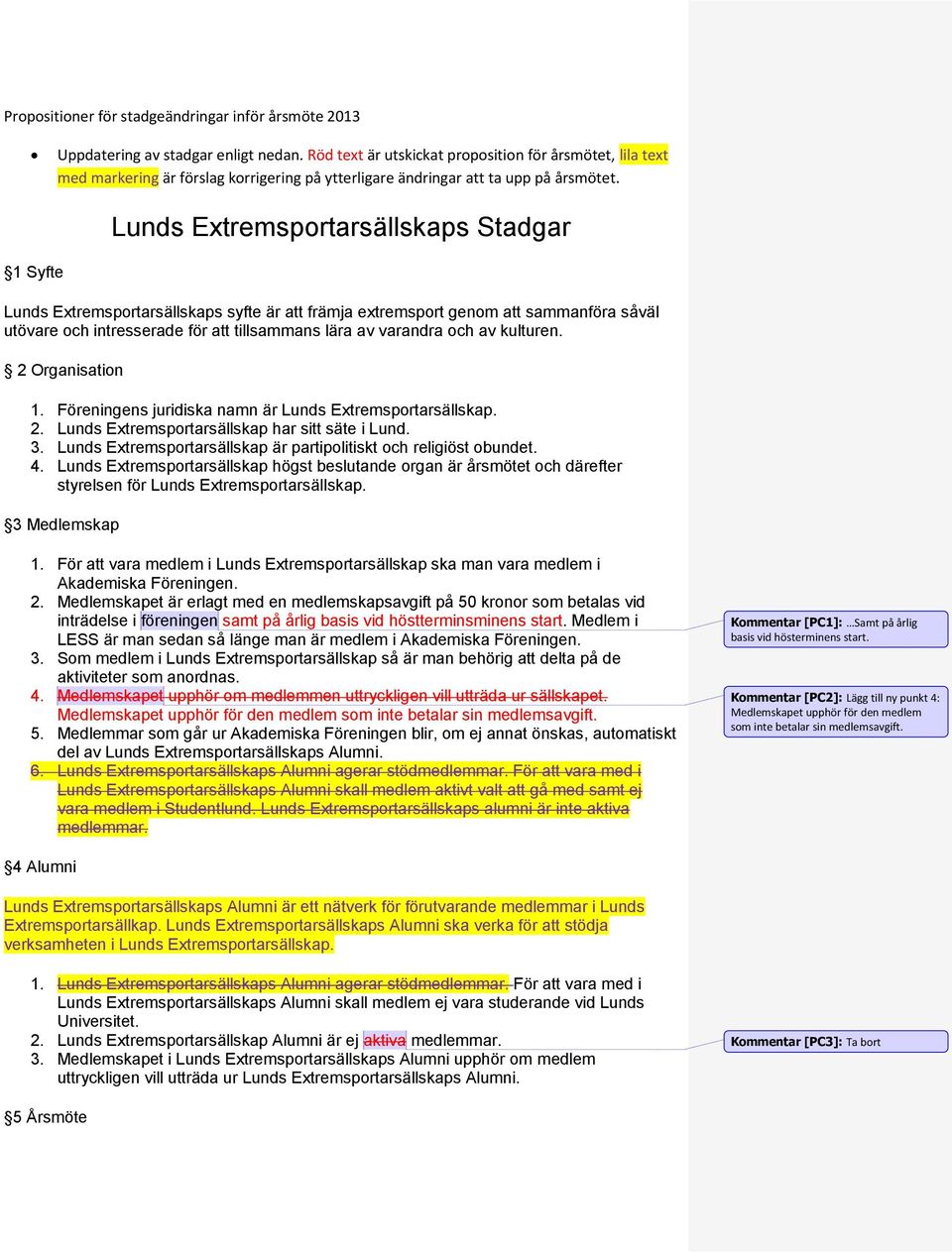 Lunds Extremsportarsällskaps Stadgar 1 Syfte Lunds Extremsportarsällskaps syfte är att främja extremsport genom att sammanföra såväl utövare och intresserade för att tillsammans lära av varandra och