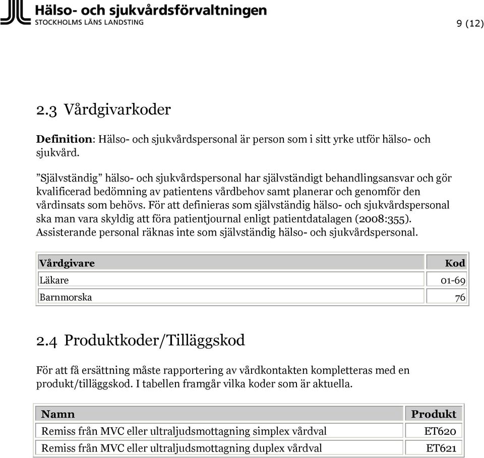 För att definieras som självständig hälso- och sjukvårdspersonal ska man vara skyldig att föra patientjournal enligt patientdatalagen (2008:355).