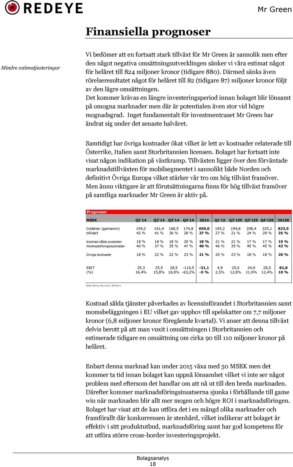 Det kommer krävas en längre investeringsperiod innan bolaget blir lönsamt på omogna marknader men där är potentialen även stor vid högre mognadsgrad.