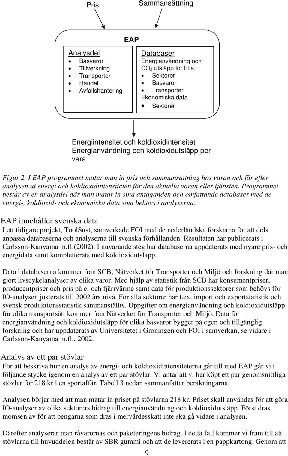 Programmet består av en analysdel där man matar in sina antaganden och omfattande databaser med de energi-, koldioxid- och ekonomiska data som behövs i analyserna.