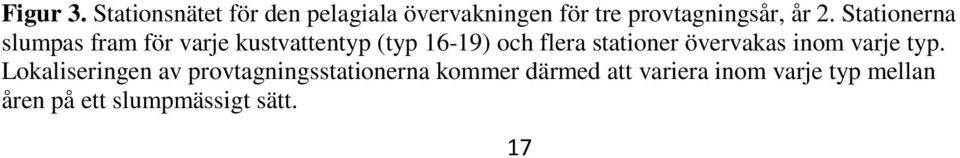 Stationerna slumpas fram för varje kustvattentyp (typ 16-19) och flera