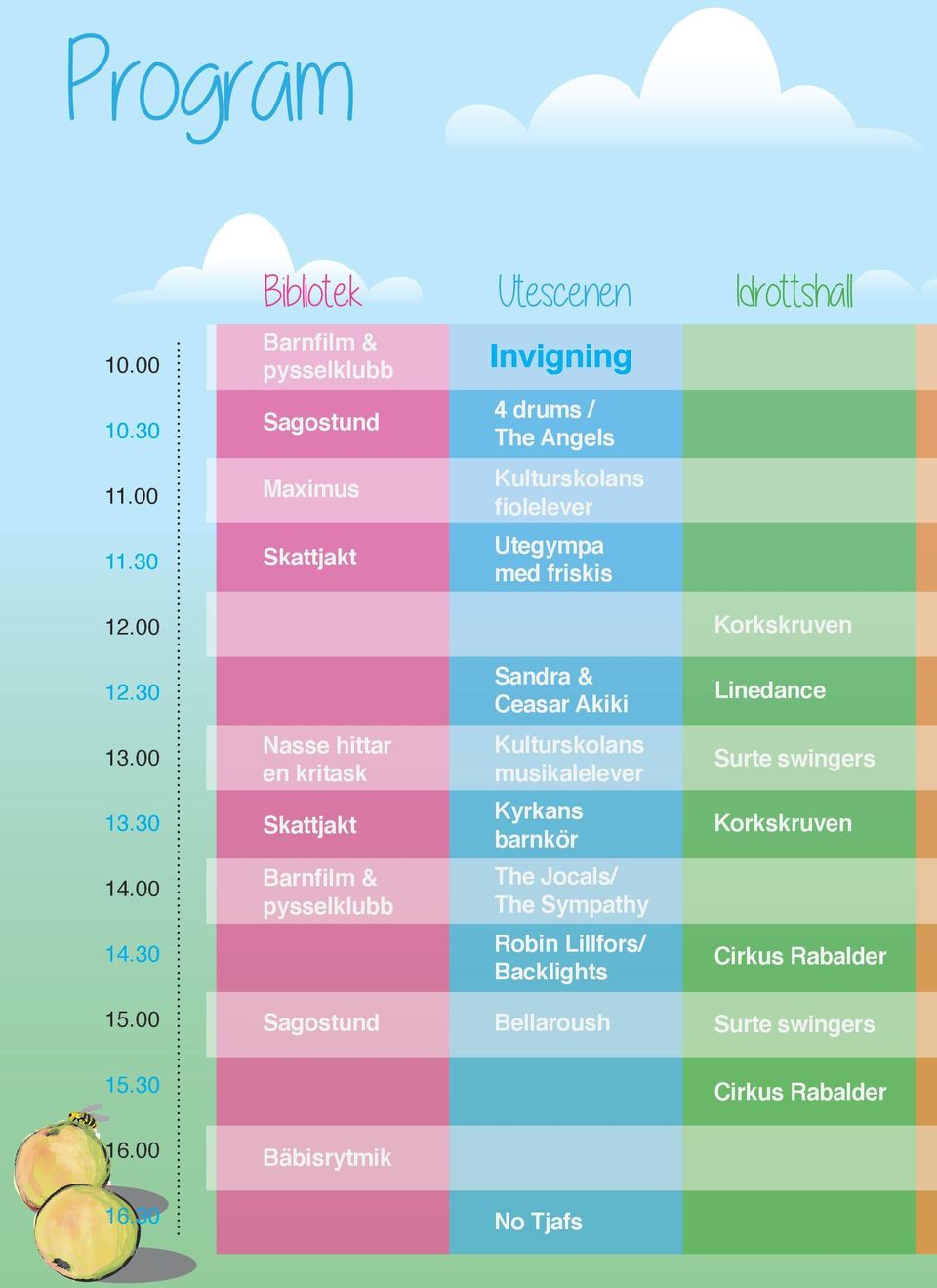 fiolelever Utegympa med friskis Korkskruven 12.30 Sandra & Ceasar Akiki Linedance 13.