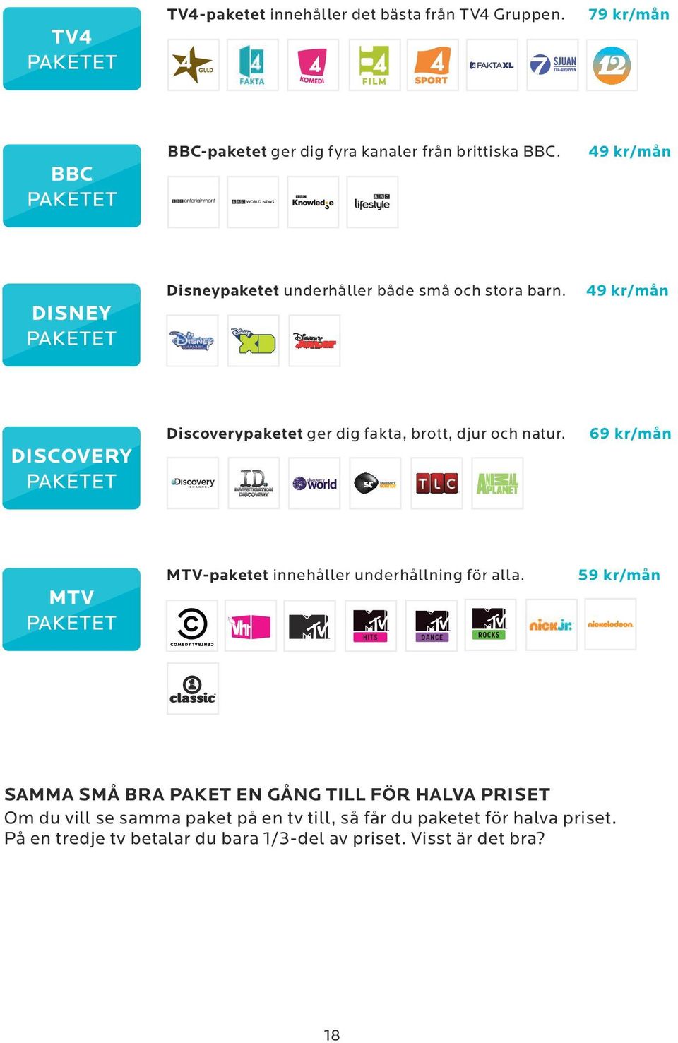 69 kr/mån MTV-paketet innehåller underhållning för alla.