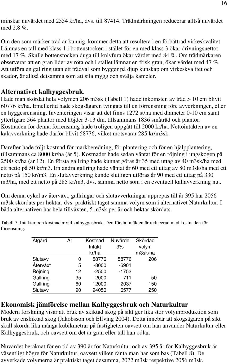 Om trädmärkaren observerar att en gran lider av röta och i stället lämnar en frisk gran, ökar värdet med %.