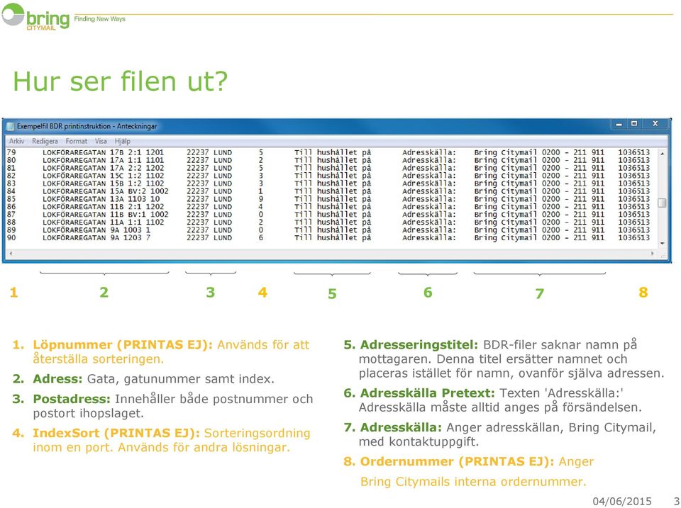 Denna titel ersätter namnet och placeras istället för namn, ovanför själva adressen. 6.