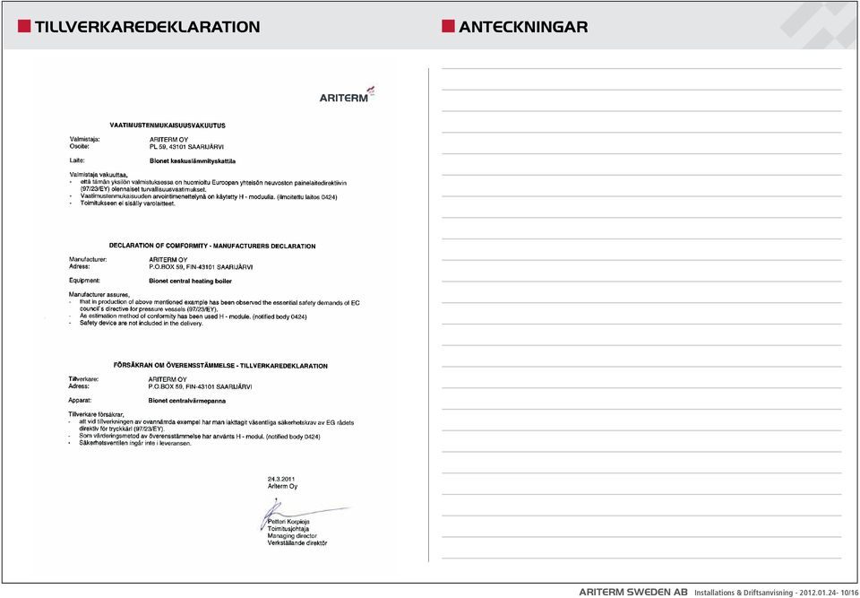 SWEDEN AB Installations &