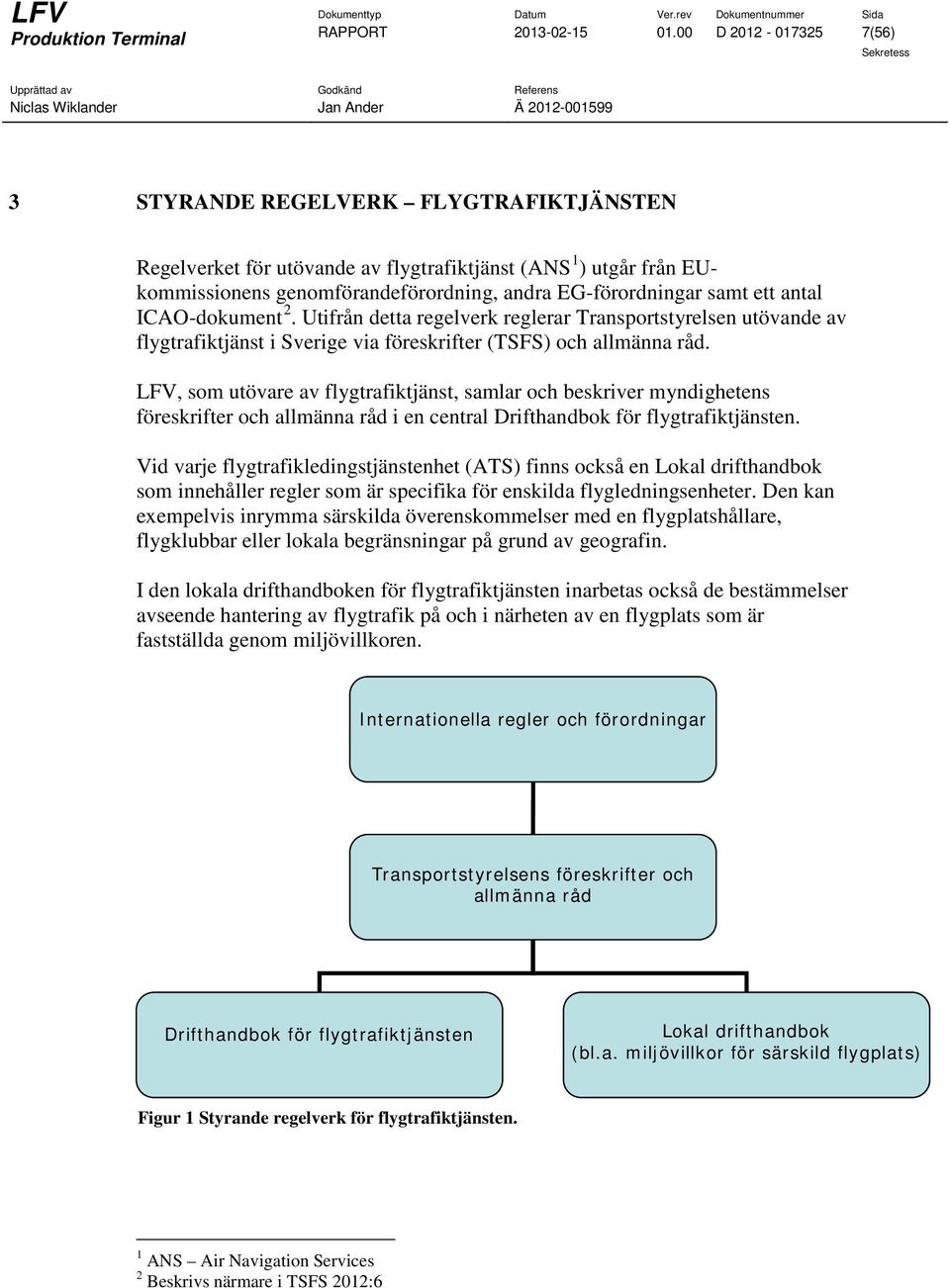 antal ICAO-dokument 2. Utifrån detta regelverk reglerar Transportstyrelsen utövande av flygtrafiktjänst i Sverige via föreskrifter (TSFS) och allmänna råd.