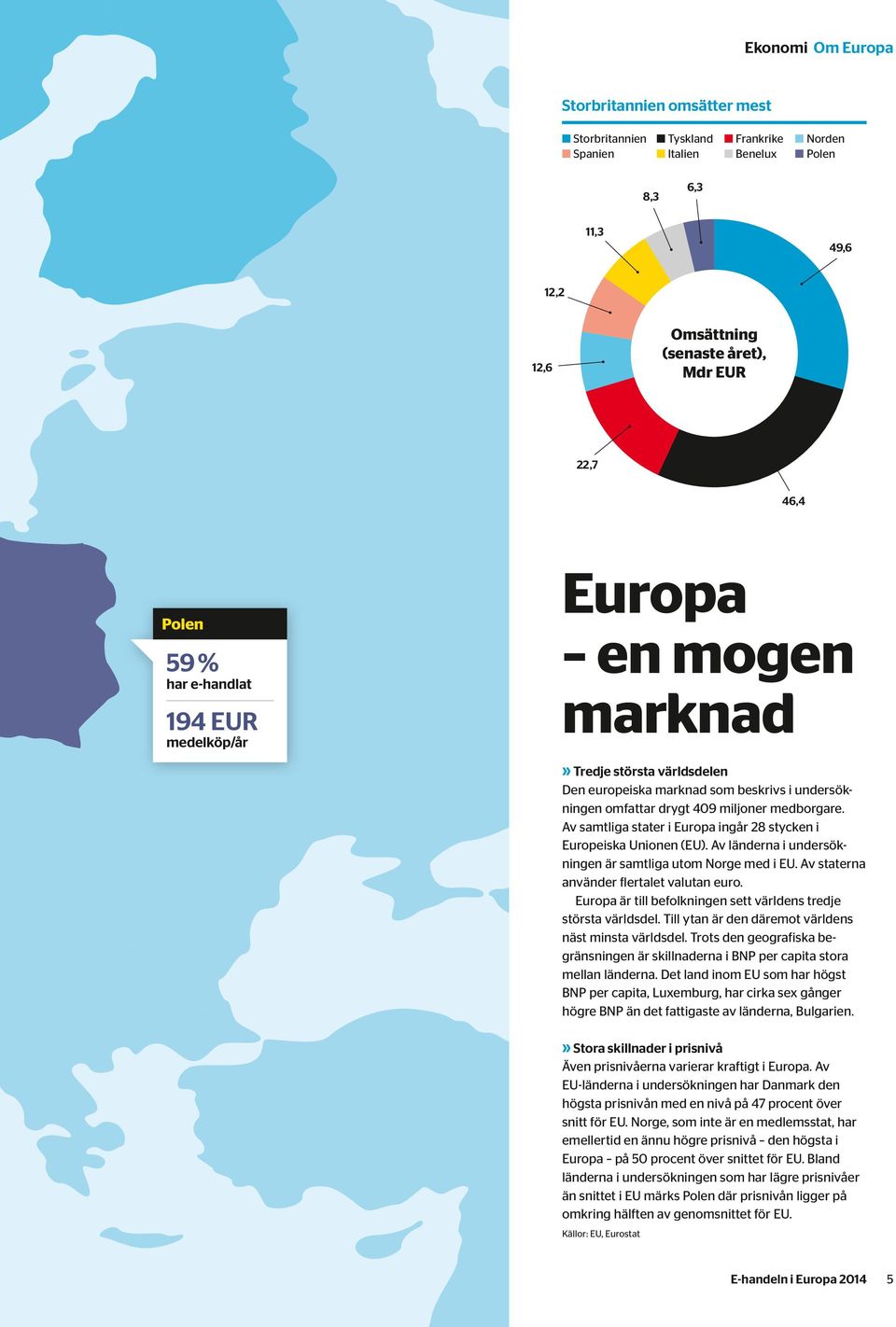 Av länderna i undersökningen är samtliga utom Norge med i EU. Av staterna använder flertalet valutan euro. Europa är till befolkningen sett världens tredje största världsdel.