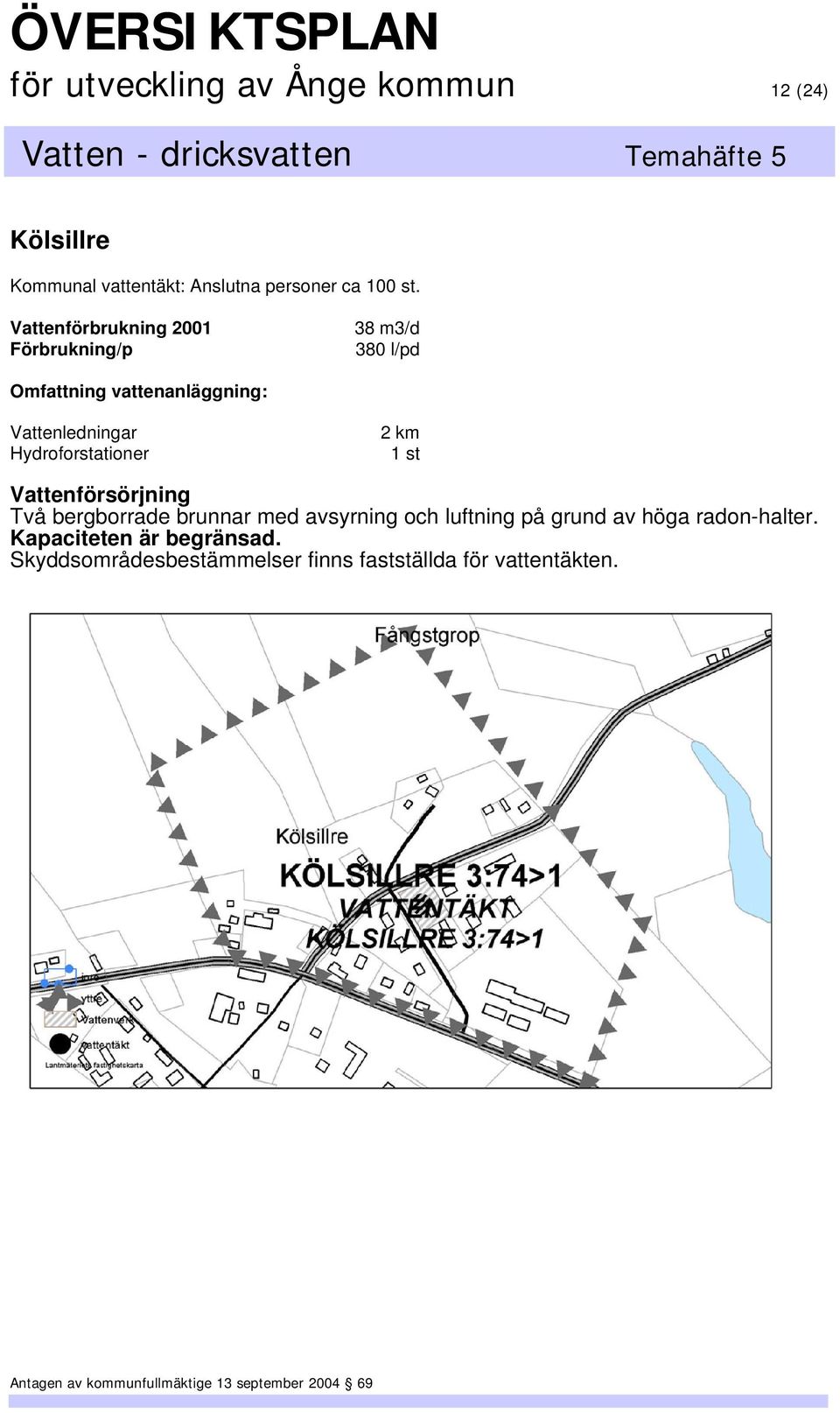 Vattenledningar Hydroforstationer 2 km Två bergborrade brunnar med avsyrning och luftning på