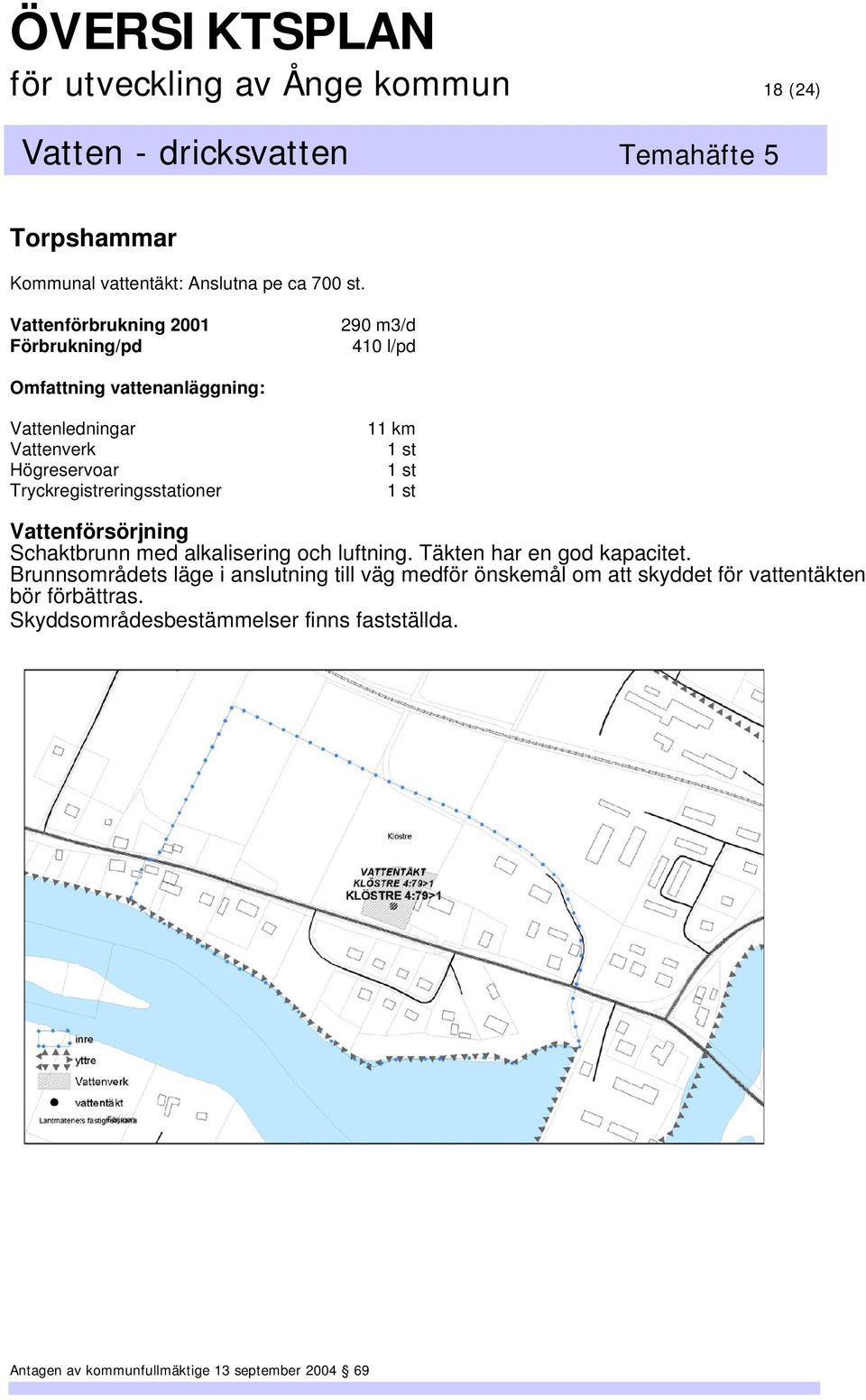 Högreservoar Tryckregistreringsstationer 11 km Schaktbrunn med alkalisering och luftning. Täkten har en god kapacitet.