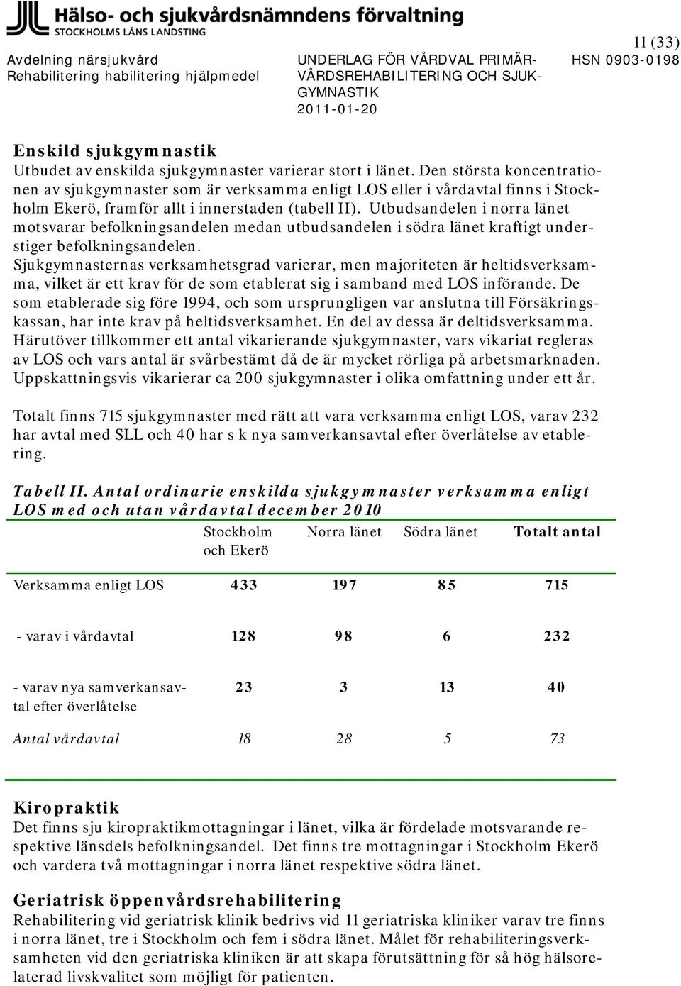 Utbudsandelen i norra länet motsvarar befolkningsandelen medan utbudsandelen i södra länet kraftigt understiger befolkningsandelen.