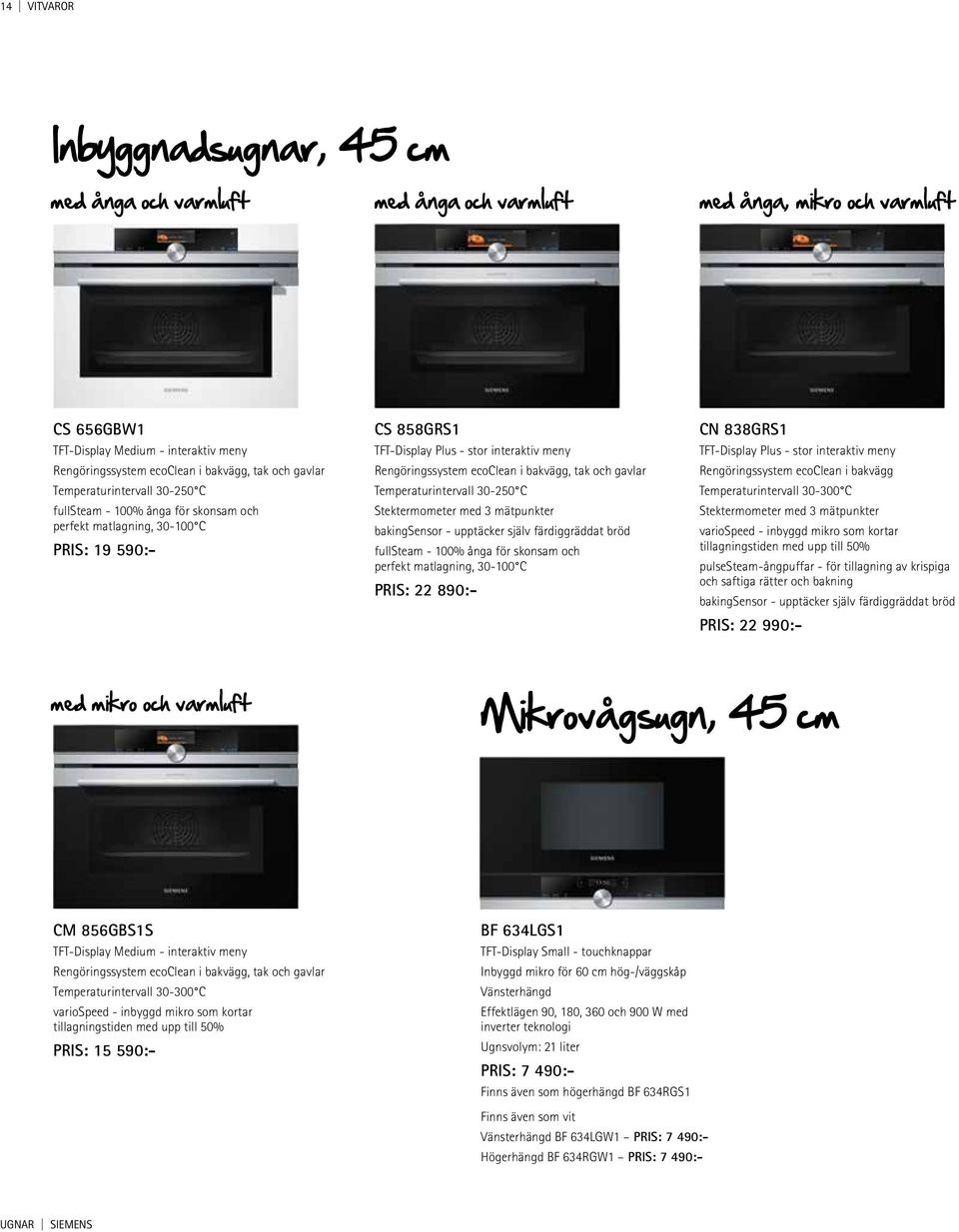 i bakvägg, tak och gavlar Temperaturintervall 30-250 C Stektermometer med 3 mätpunkter bakingsensor - upptäcker själv färdiggräddat bröd fullsteam - 100% ånga för skonsam och perfekt matlagning,