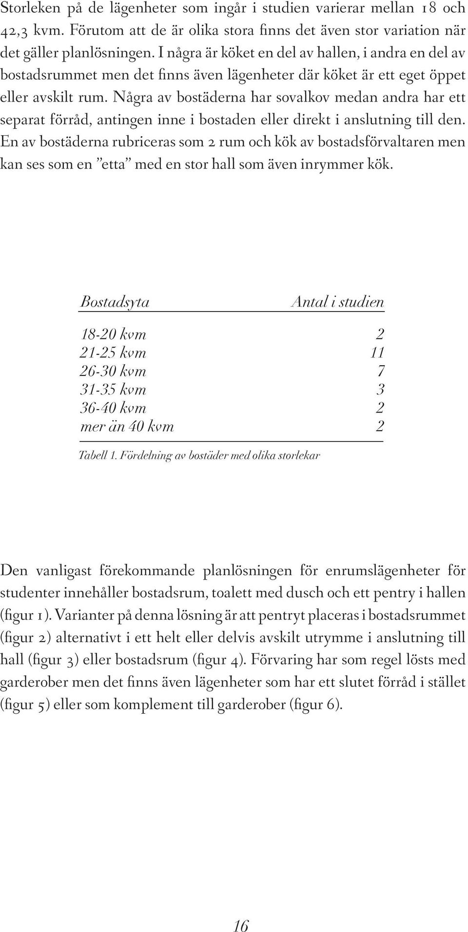 Några av bostäderna har sovalkov medan andra har ett separat förråd, antingen inne i bostaden eller direkt i anslutning till den.