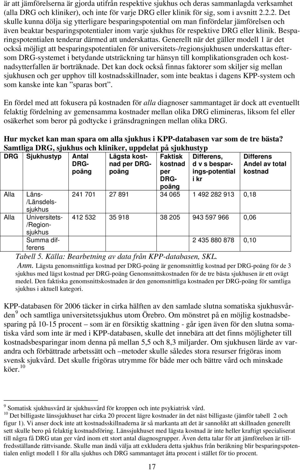 Besparingspotentialen tenderar därmed att underskattas.