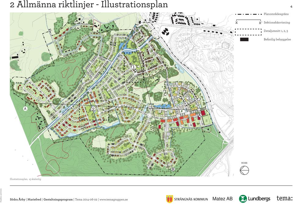 Detaljutsnitt 1, 2, 3 Beﬁntlig bebyggelse 1