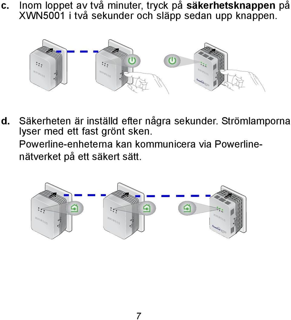 Säkerheten är inställd efter några sekunder.