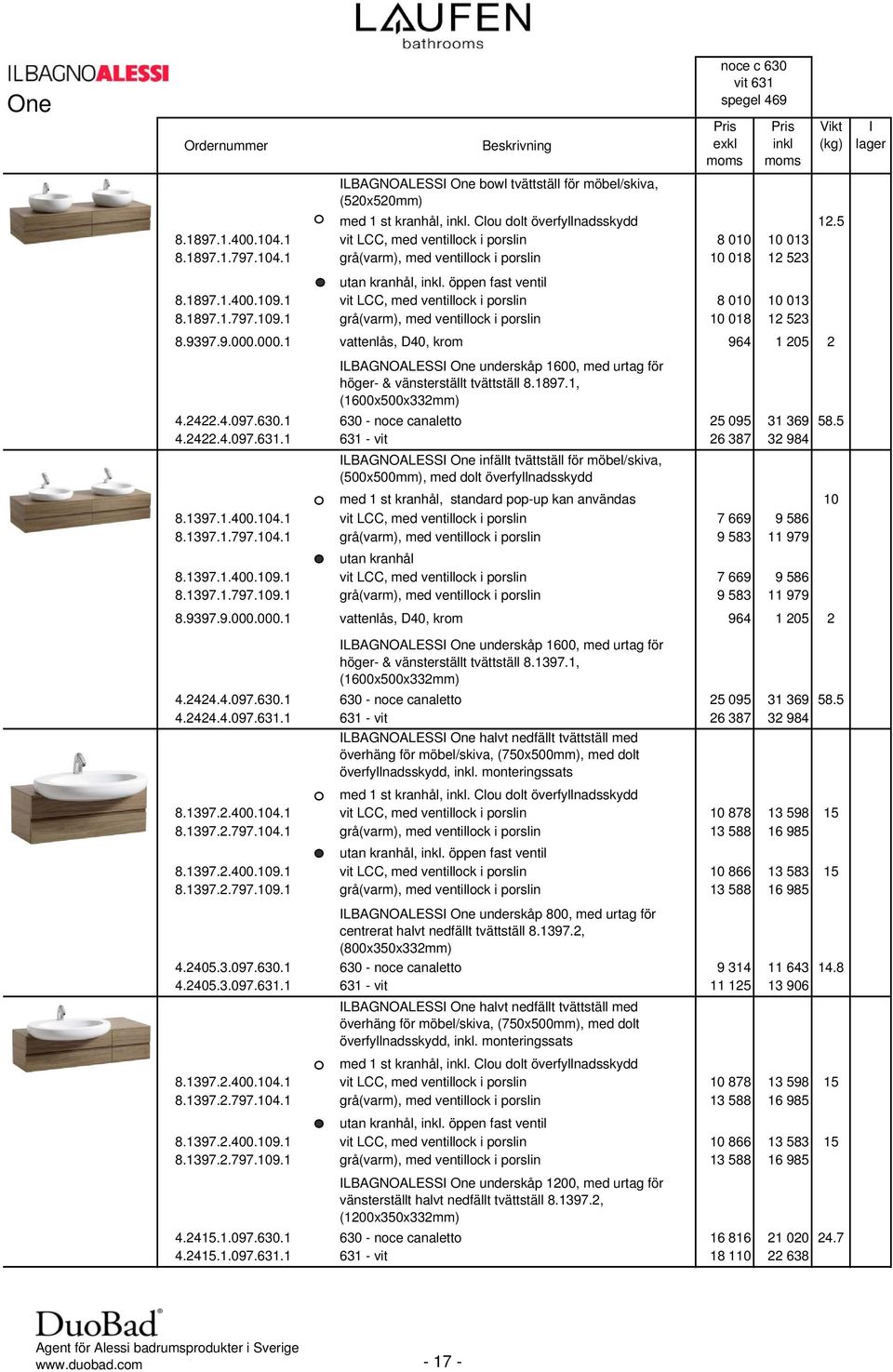 1 vit LCC, med ventillock i porslin 8 010 10 013 8.1897.1.797.109.1 grå(varm), med ventillock i porslin 10 018 12 523 8.9397.9.000.