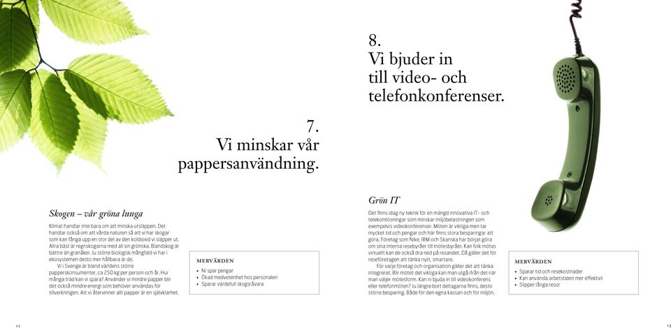 Blandskog är bättre än granåker. Ju större biologisk mångfald vi har i ekosystemen desto mer hållbara är de. Vi i Sverige är bland världens större papperskonsumenter, ca 250 kg per person och år.