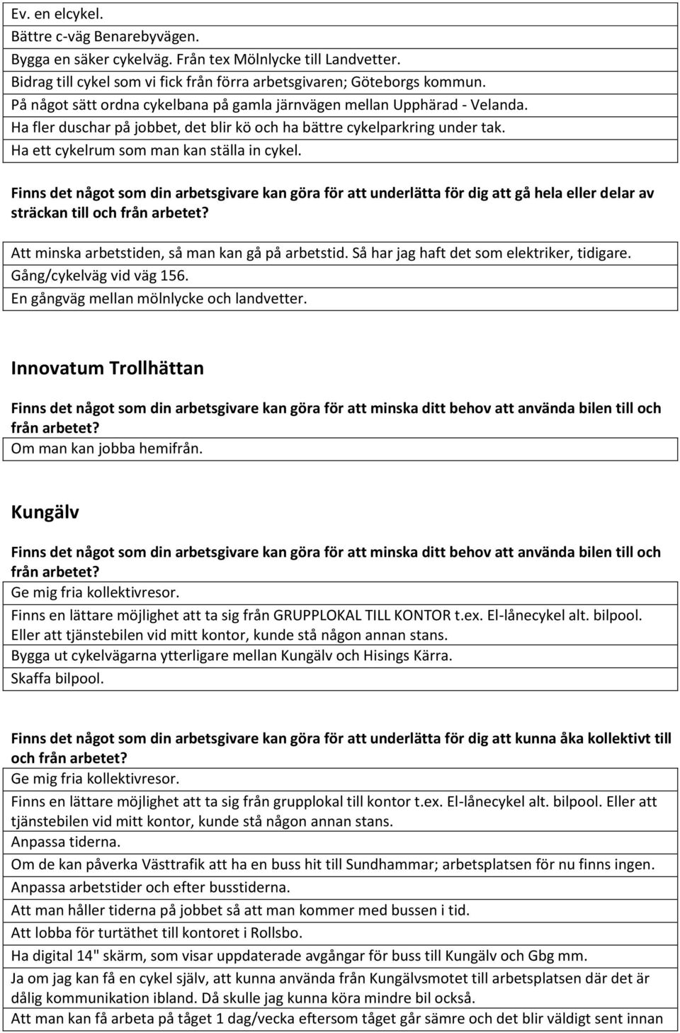 sträckan till Att minska arbetstiden, så man kan gå på arbetstid. Så har jag haft det som elektriker, tidigare. Gång/cykelväg vid väg 156. En gångväg mellan mölnlycke och landvetter.