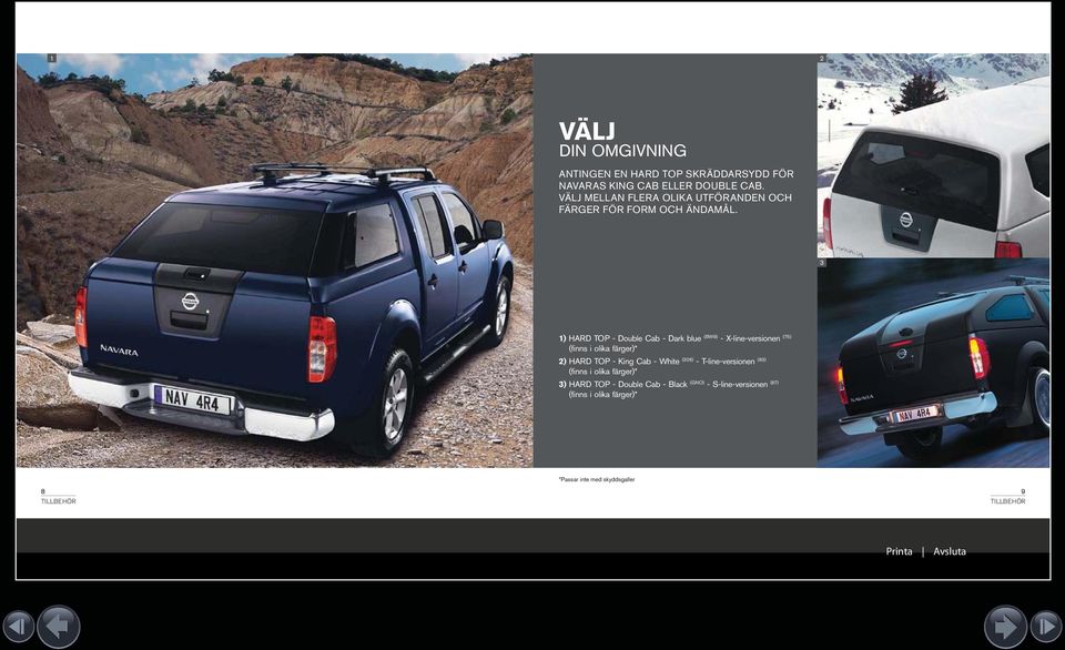 1) HARD TOP - Double Cab - Dark blue (BW9) - X-line-versionen (75) (finns i olika färger)* ) HARD TOP - King Cab