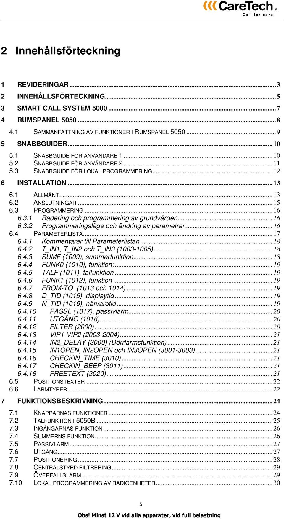 ..16 6.3.2 Programmeringsläge och ändring av parametrar...16 6.4 PARAMETERLISTA...17 6.4.1 Kommentarer till Parameterlistan...18 6.4.2 T_IN1, T_IN2 och T_IN3 (1003-1005)...18 6.4.3 SUMF (1009), summerfunktion.