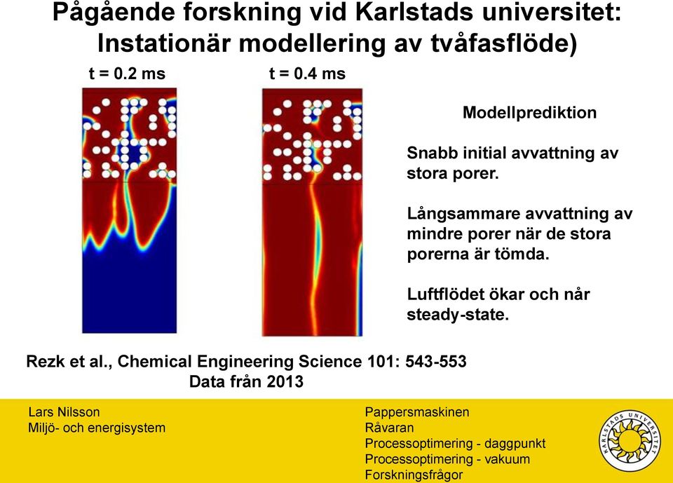 Långsammare avvattning av mindre porer när de stora porerna är tömda.