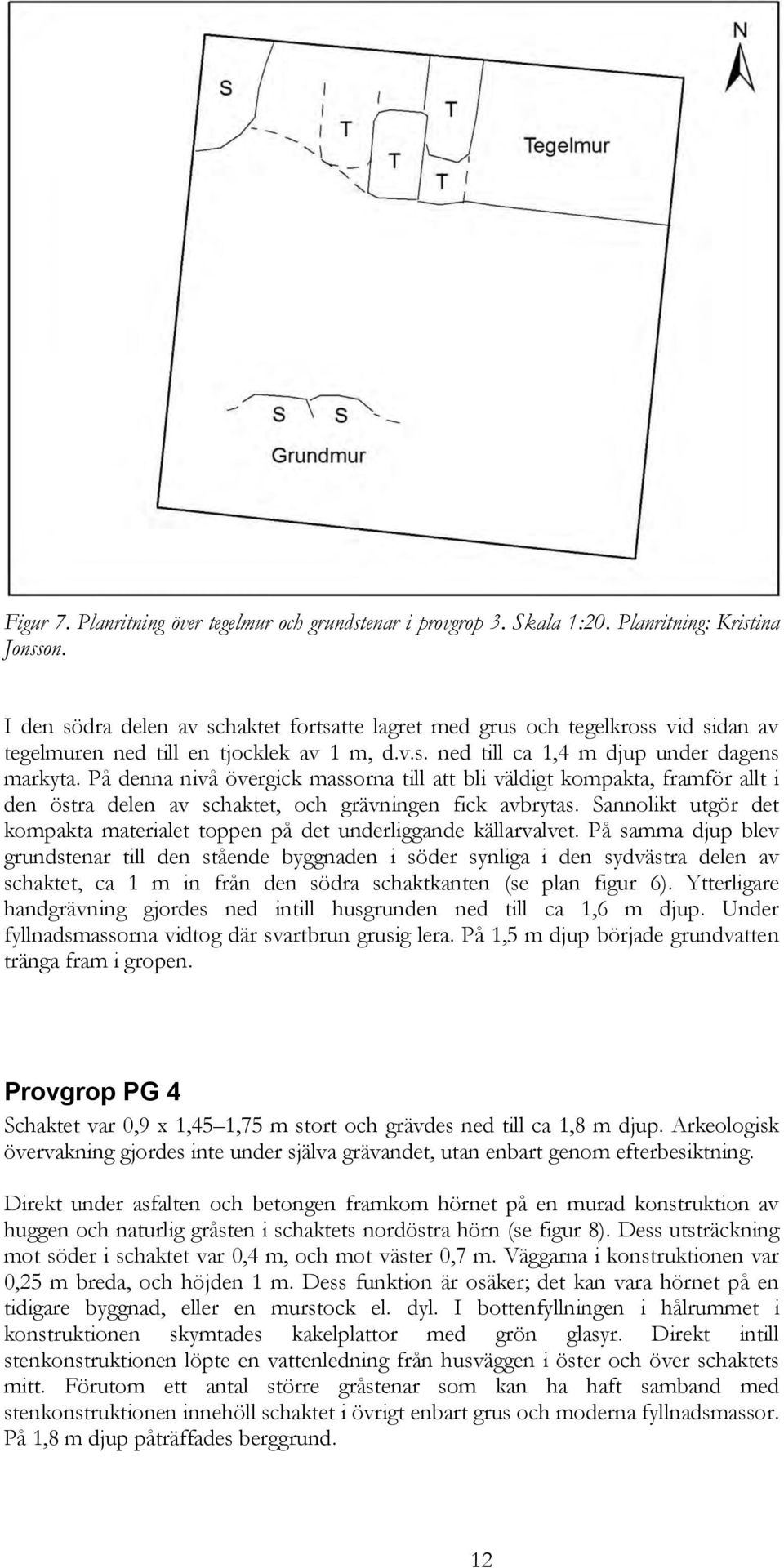 På denna nivå övergick massorna till att bli väldigt kompakta, framför allt i den östra delen av schaktet, och grävningen fick avbrytas.