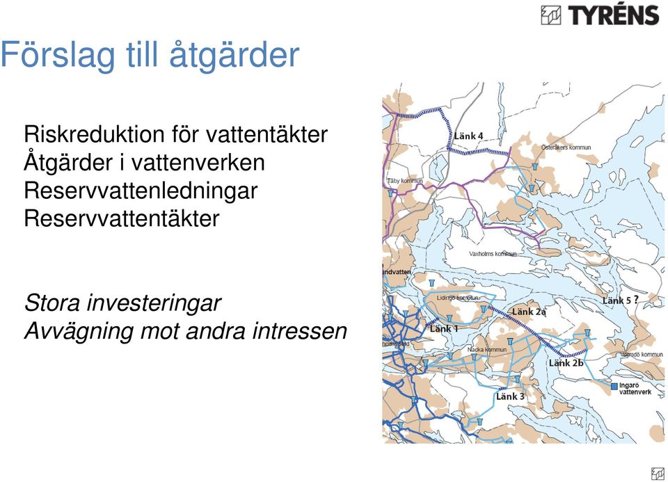 Reservvattenledningar Reservvattentäkter