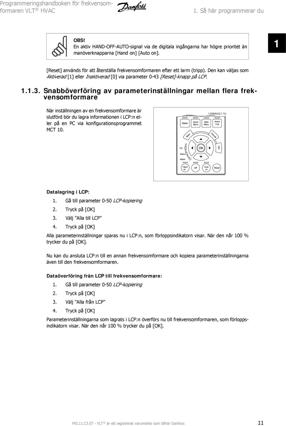 [Reset]-knapp på LCP. 1.1.3.