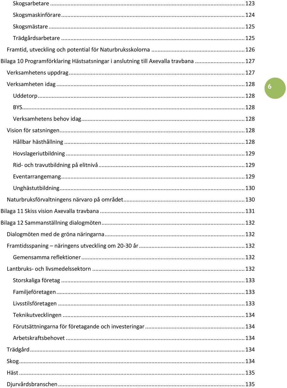 .. 128 Vision för satsningen... 128 Hållbar hästhållning... 128 Hovslageriutbildning... 129 Rid- och travutbildning på elitnivå... 129 Eventarrangemang... 129 Unghästutbildning.