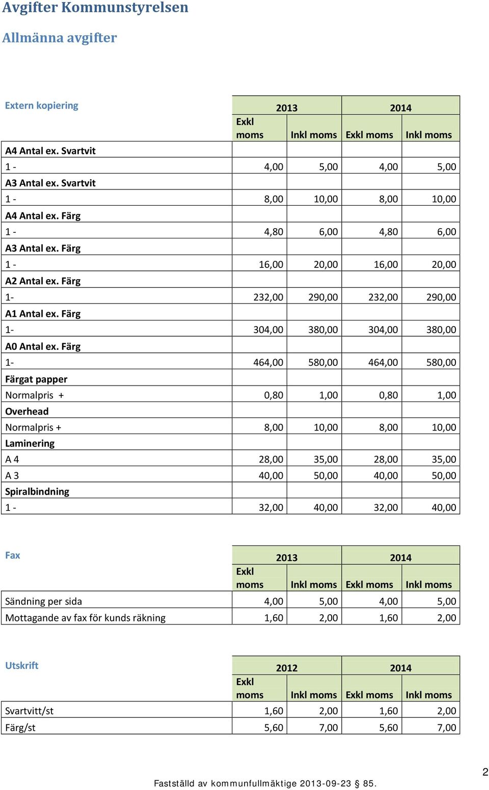 Färg 1-304,00 380,00 304,00 380,00 A0 Antal ex.