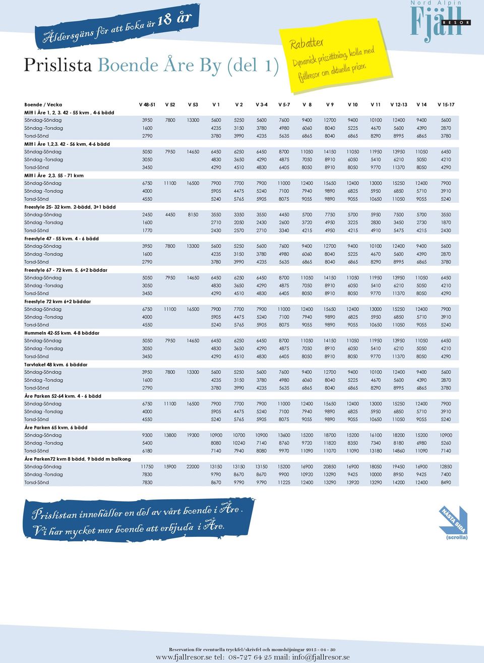 2-bädd, 3+1 bädd Söndag-Söndag 2450 4450 8150 3550 3350 3550 4450 5700 7750 5700 5950 7500 5700 3550 Söndag -Torsdag 1600 2710 2050 2430 2600 3720 4950 3225 2830 3450 2730 1870 Torsd-Sönd 1770 2430