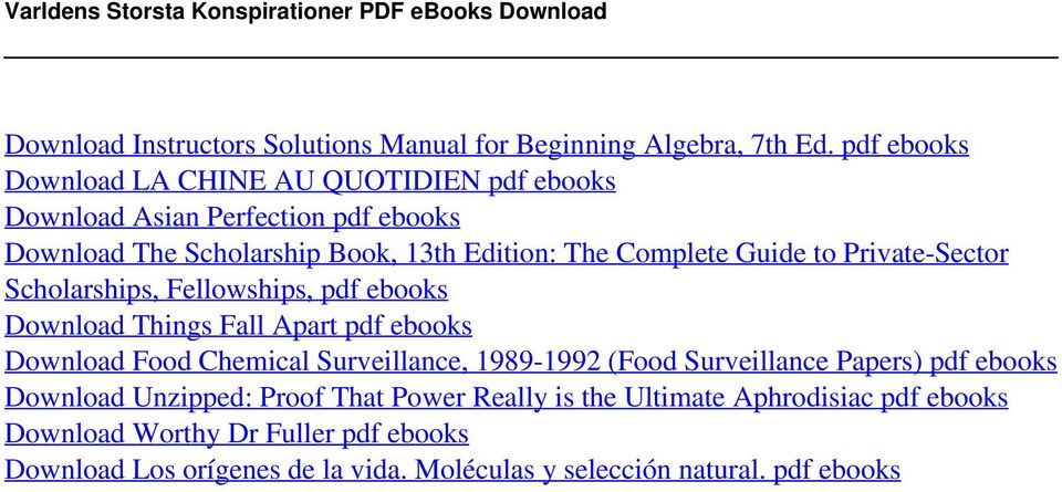Private-Sector Scholarships, Fellowships, pdf ebooks Download Things Fall Apart pdf ebooks Download Food Chemical Surveillance, 1989-1992 (Food Surveillance Papers) pdf