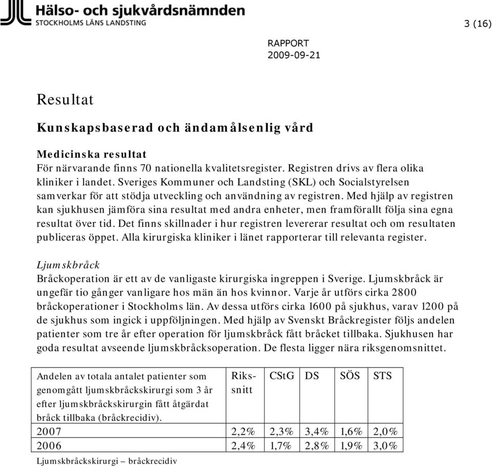 Med hjälp av registren kan sjukhusen jämföra sina resultat med andra enheter, men framförallt följa sina egna resultat över tid.