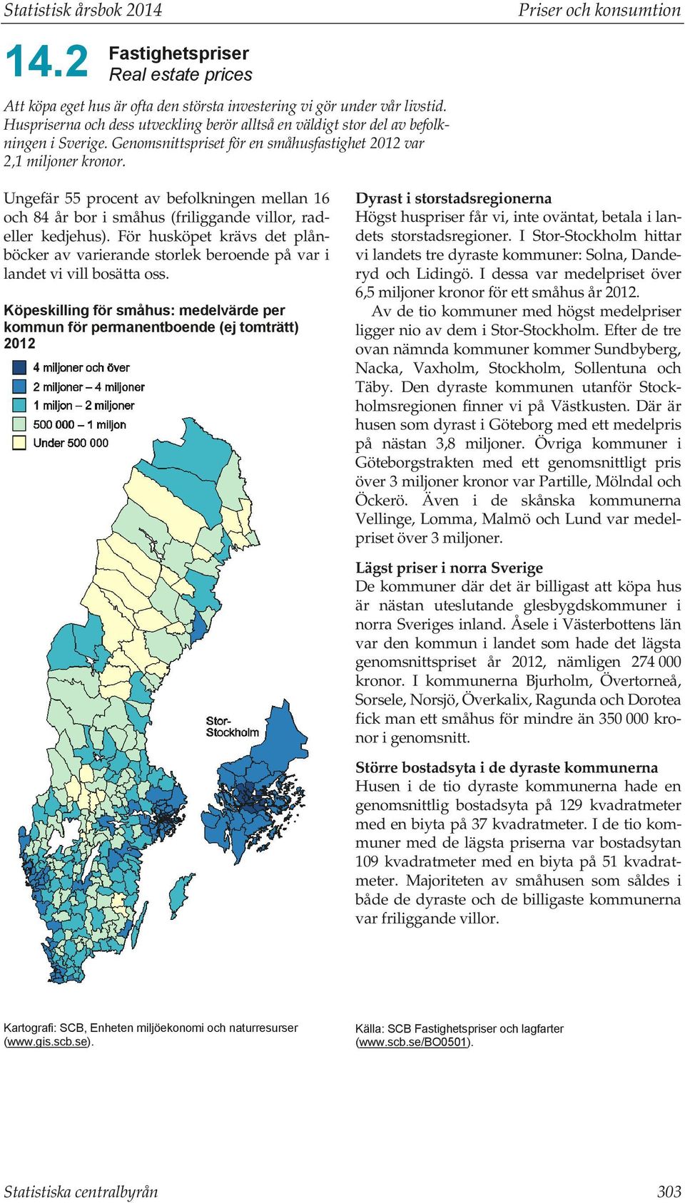 Ungefär 55 procent av befolkningen mellan 16 och 84 år bor i småhus (friliggande villor, radeller kedjehus).