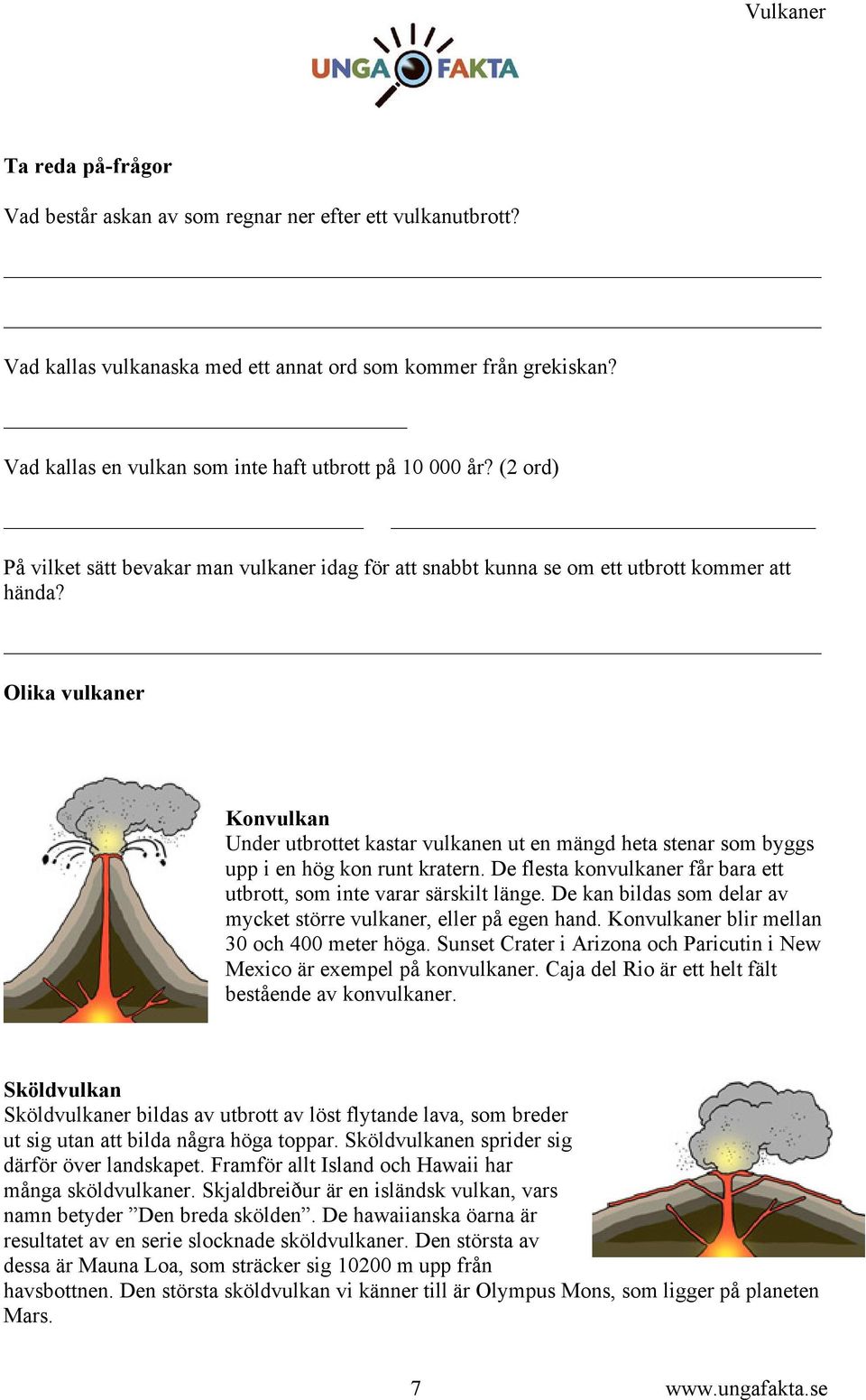 Olika vulkaner Konvulkan Under utbrottet kastar vulkanen ut en mängd heta stenar som byggs upp i en hög kon runt kratern. De flesta konvulkaner får bara ett utbrott, som inte varar särskilt länge.