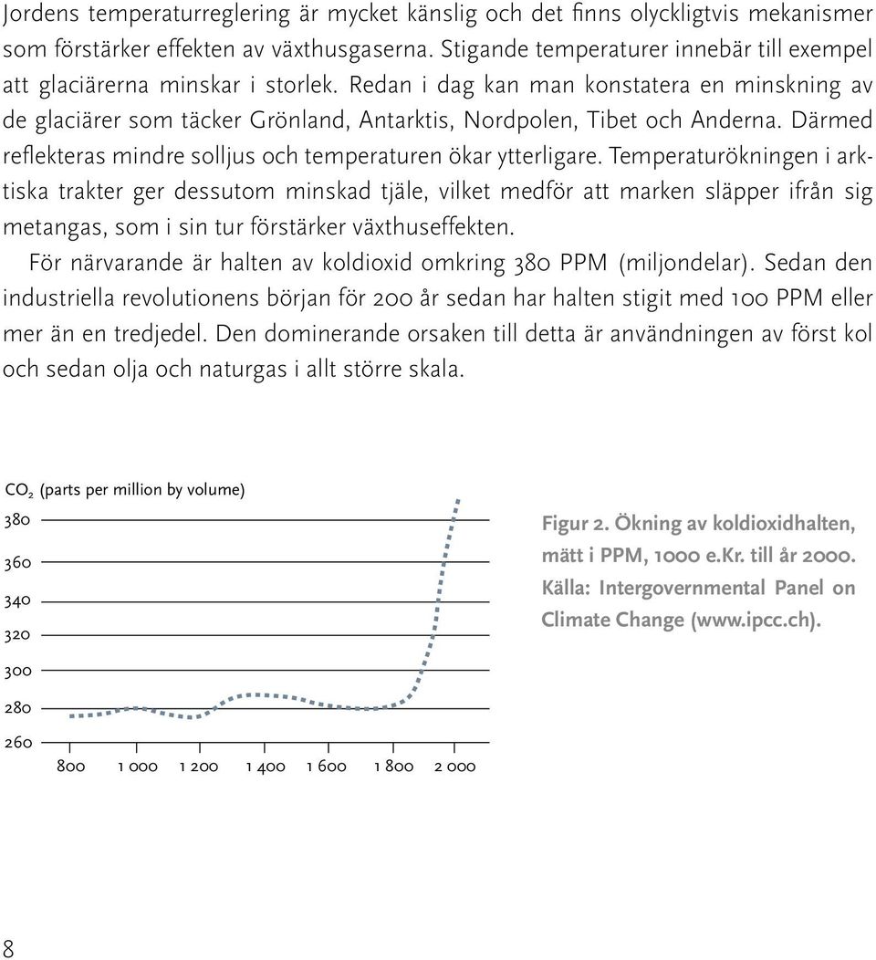 Därmed reflekteras mindre solljus och temperaturen ökar ytterligare.