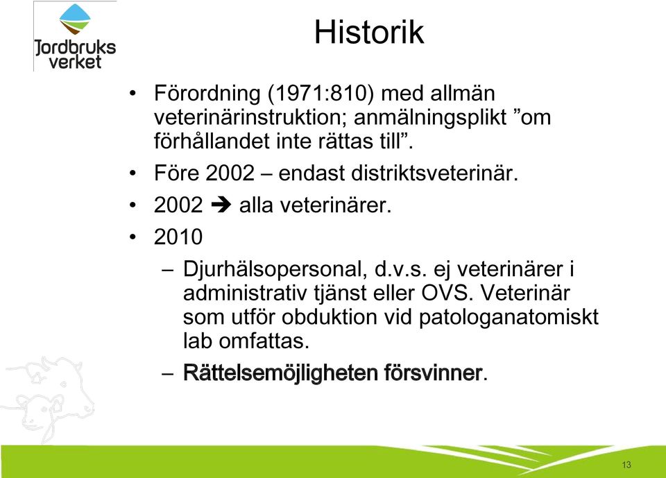 2002 alla veterinärer. 2010 Djurhälsopersonal, d.v.s. ej veterinärer i administrativ tjänst eller OVS.