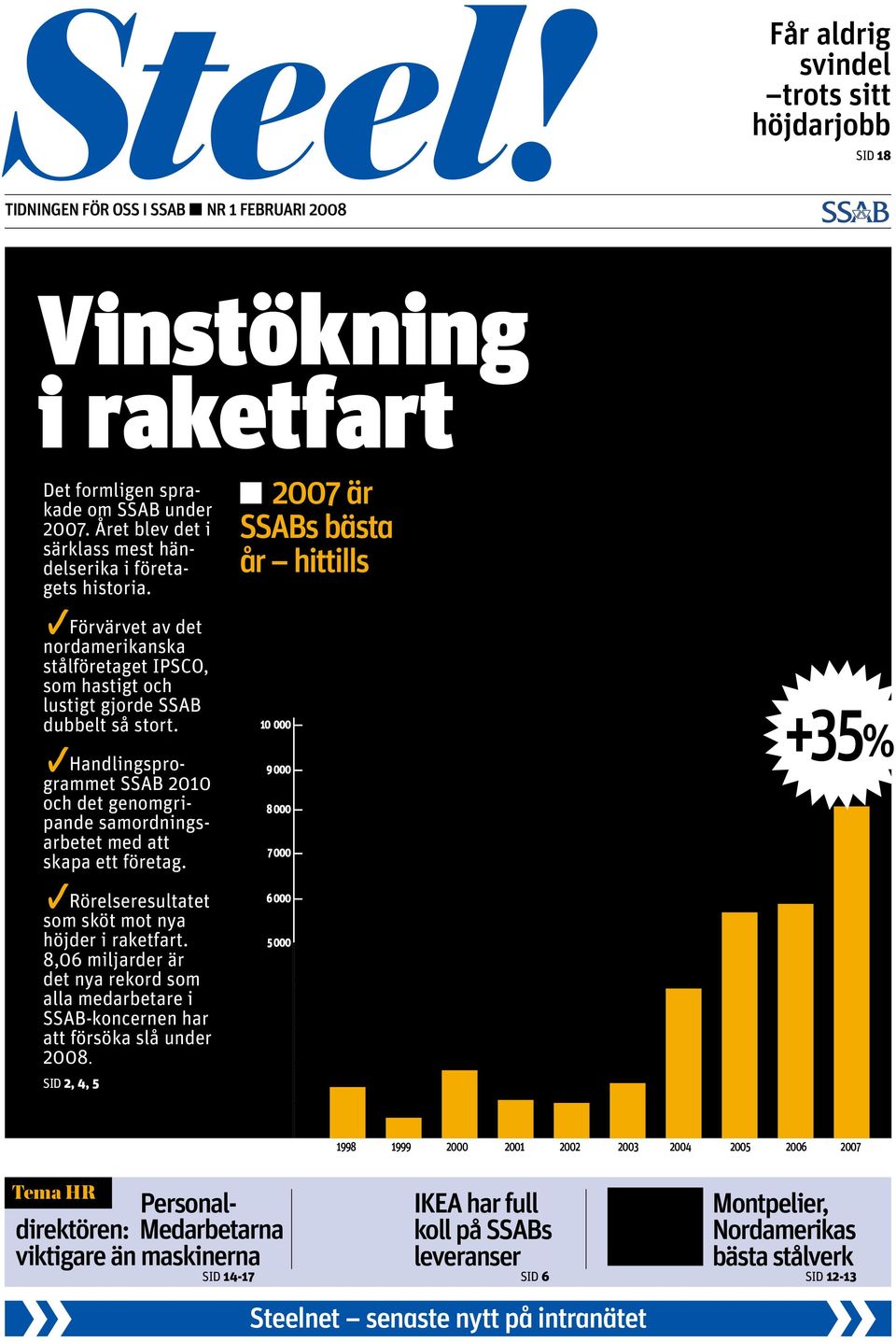 Handlingsprogrammet SSAB 2010 och det genomgripande samordningsarbetet med att skapa ett företag.