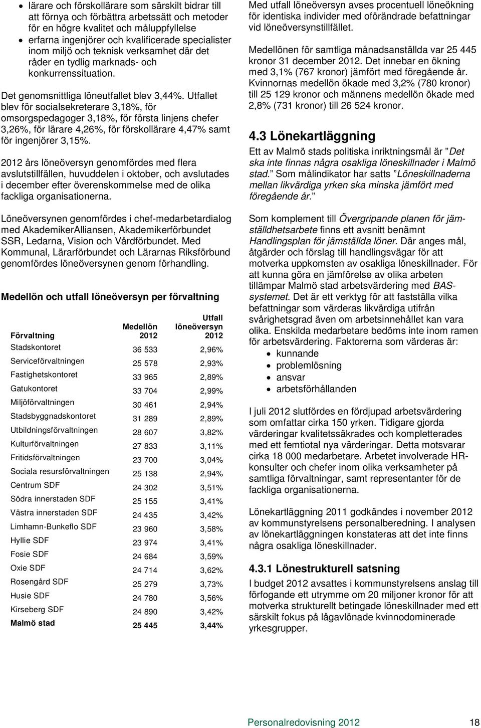 Utfallet blev för socialsekreterare 3,18%, för omsorgspedagoger 3,18%, för första linjens chefer 3,26%, för lärare 4,26%, för förskollärare 4,47% samt för ingenjörer 3,15%.