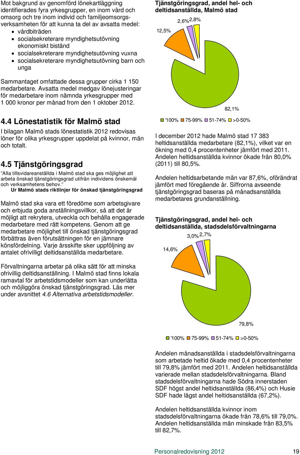 cirka 1 150 medarbetare. Avsatta medel medgav lönejusteringar för medarbetare inom nämnda yrkesgrupper med 1 000 kronor per månad from den 1 oktober 2012. 4.