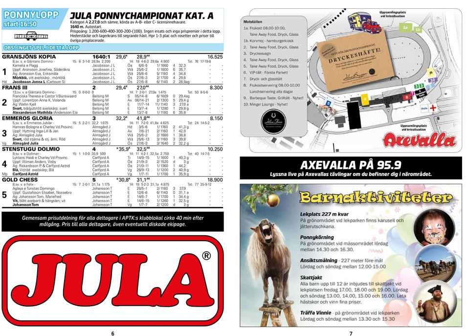 Hederstäcke och lagerkrans till segrande häst. Hpr - plac och rosetter och priser till övriga prisplacerade. H OBS! INGET SPEL I DETTA GRANSJÖNS KOPIA 640: 9,6 K 8,9 AK 6.55 8,sv. s. e Gläntans Domino - 5: 8 --0 8,9a.