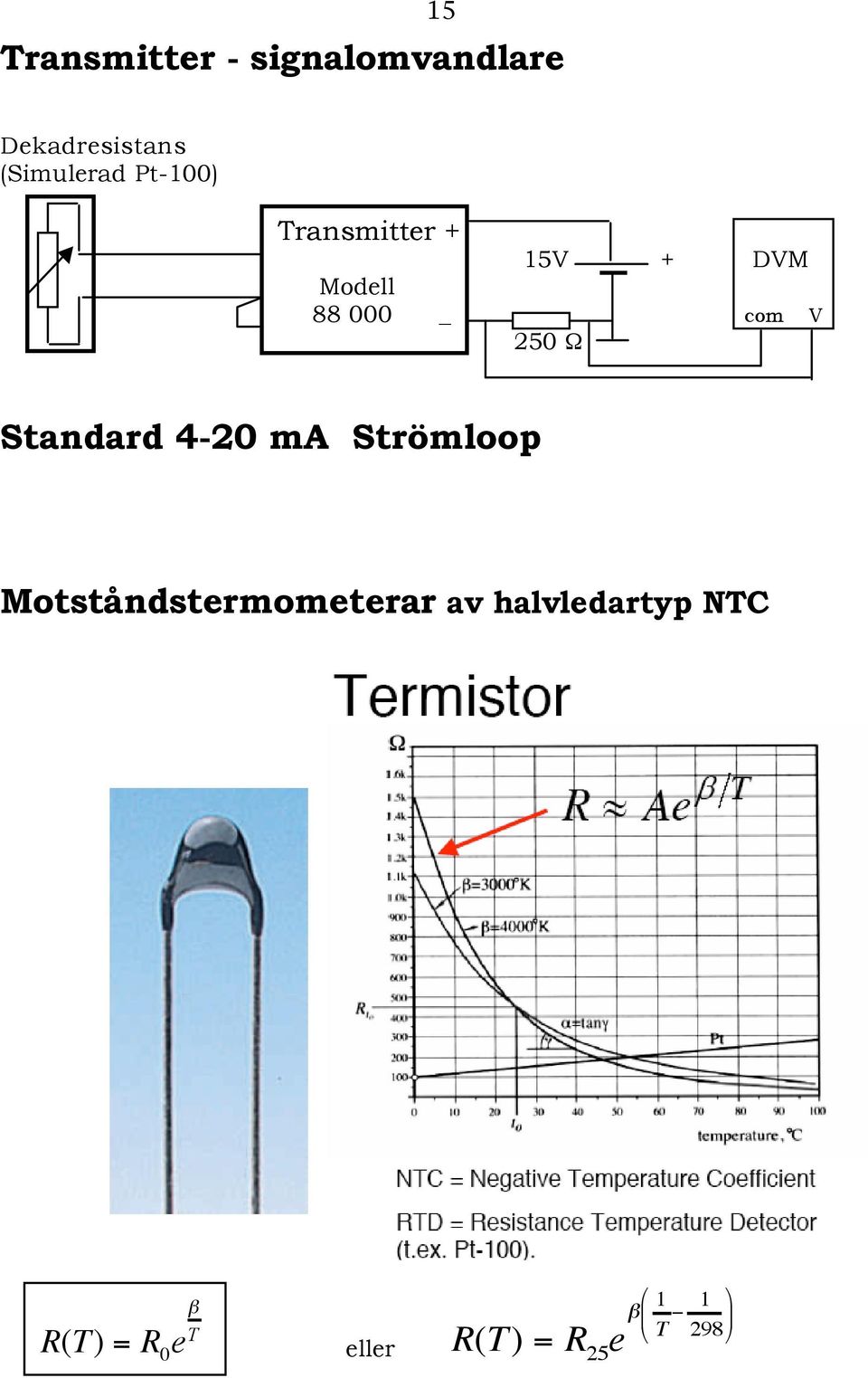 Standard 4-20 ma Strömloop Motståndstermometerar av