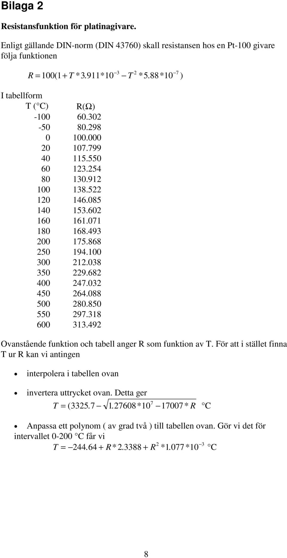 88 5 8.85 55 97.318 6 313.49 Ovanstående funktion och tabell ange som funktion av T.