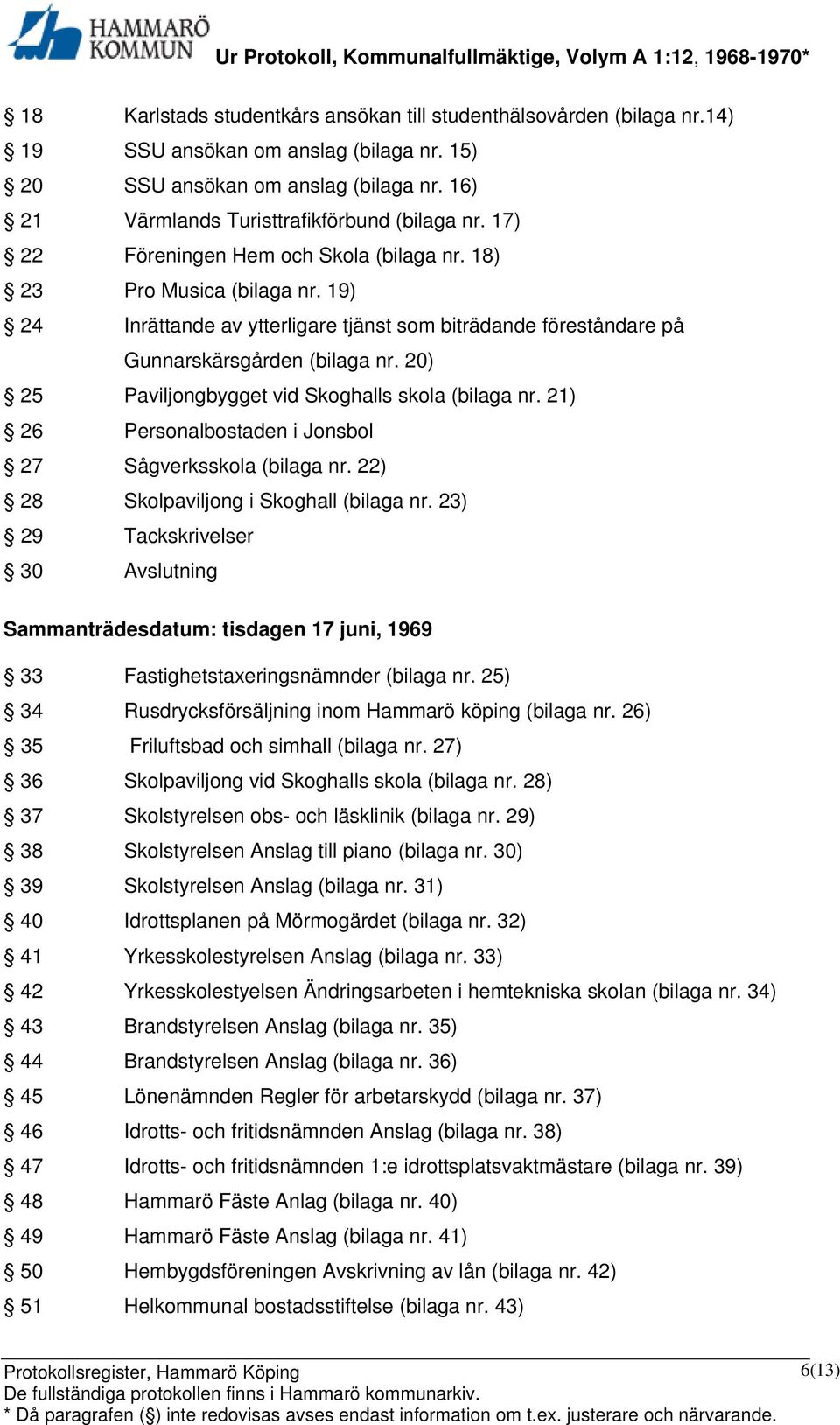 20) 25 Paviljongbygget vid Skoghalls skola (bilaga nr. 21) 26 Personalbostaden i Jonsbol 27 Sågverksskola (bilaga nr. 22) 28 Skolpaviljong i Skoghall (bilaga nr.